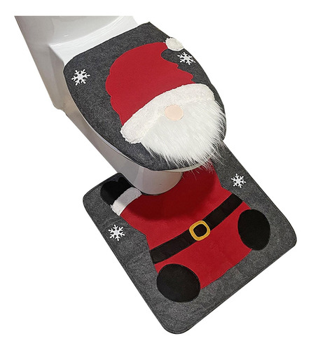 Funda Y Alfombra Para Asiento Inodoro Navidad Decoración