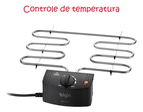 Churrasqueira Elgin 1800w - Anti-fumaça, 2 Alturas, Grelha