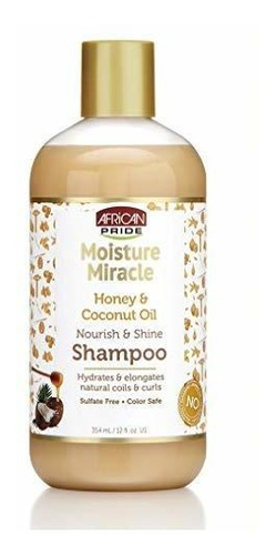 African Pride Humedad Milagro Miel Y Aceite De Coco Champú -