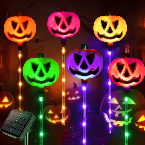 Homeleo Juego De 6 Luces Solares De Calabaza Para Caminos De