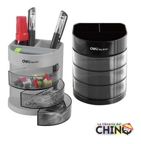 Imagen 2 de 7 de Organizador De Escritorio Deli Multifunción 3 Cajones