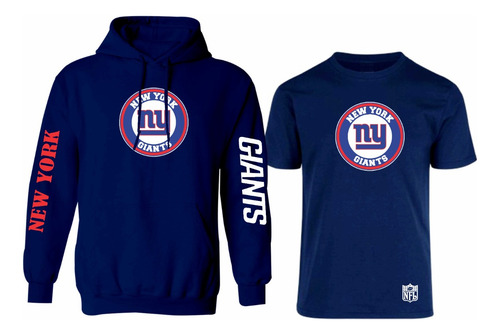 Kit De Sudadera + Playera Modelo New York Giants Estampado