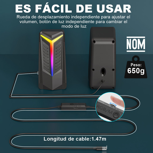 Altavoz De Carga Usb Bluetooth Y Luces Led Bocina Portatil