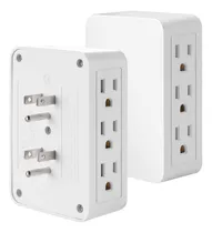 Comprar Adaptador Pared 6 Tomacorriente Toma Tierra 3 Clavija Un Via