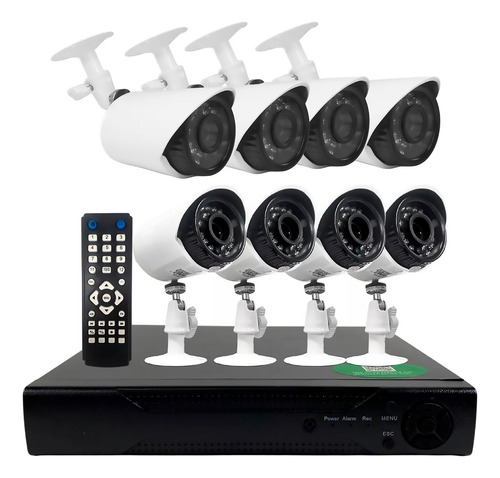 Kit Seguridad Dvr 8 Full Hd 8 Camaras Hd Infrarroja Hdmi Ip