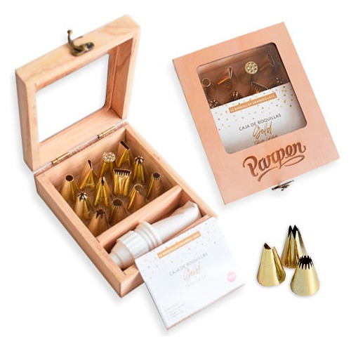 Caja Con 12 Boquillas Grandes Gold (oro) Parpen - Prya