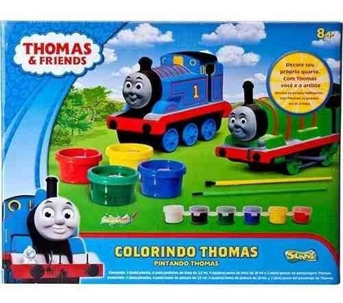 Thomas Para Colorir 2 Personagem  De Gesso E Potes De Tinta