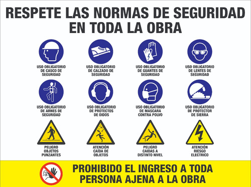 Cartel Epp - Seguridad E Higiene En Corrugado Plastico 50x70