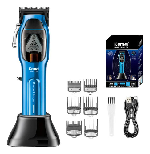 Maquina Corta Pelo Inalámbrica Inalambrica Kemei Color Azul