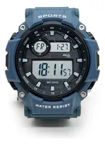 Comprar Reloj Digital Crono, Alarma, Sumergible, Caballero, Aiwa Malla Azul Acero Bisel Azul Marino Fondo Azul Marino
