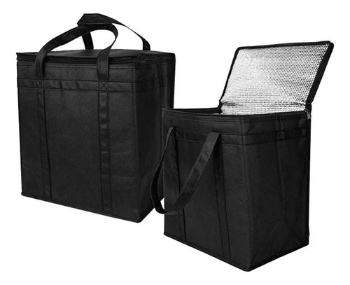 Lonchera Comida Calentada Bolsas Aisladas, Paquetes De Pícni Color Negro Solid Color