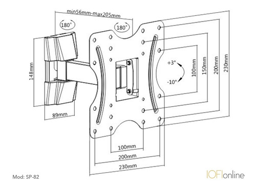 Imagen 2 de 9 de Soporte Tv Giratorio Led Lcd 32 40 42 43 Móvil Iofi Premium