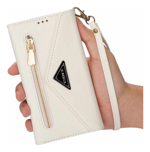 Funda Tipo Cartera Con Cierre De Piel Tipo Bandolera For