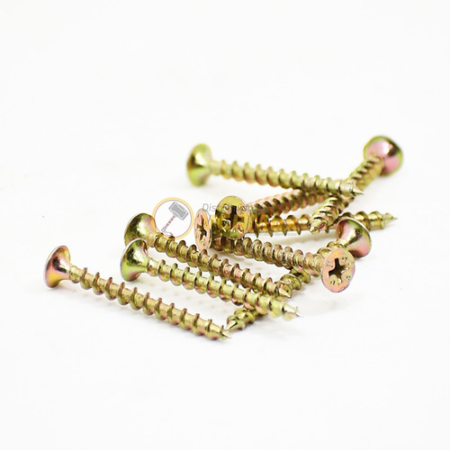 Imagen 7 de 10 de Tornillo Fix Turbo Aguja Zincado Oro 5x45 X 200 U Madera