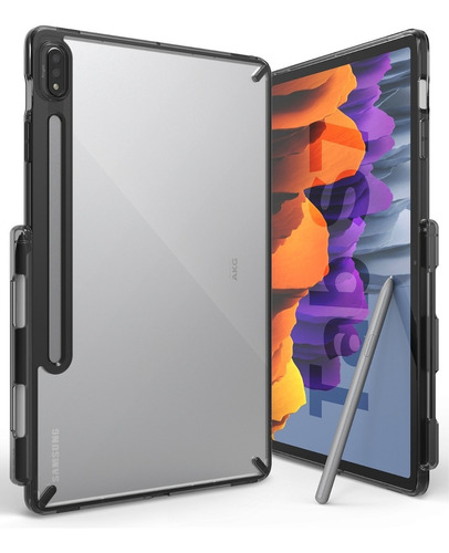 Funda Para Samsung Galaxy Tab S8 & Tab S7 Ringke Fusion Color Smoke Black (transparente Borde Humo)