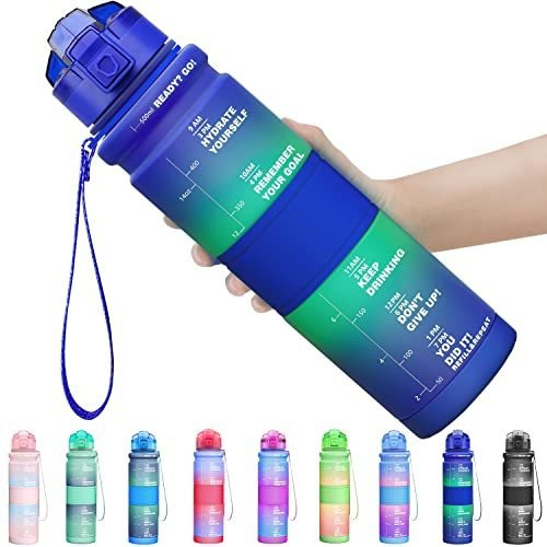 Botella De Agua Motivacional De 17 Oz/32 Oz Con Marcador De 