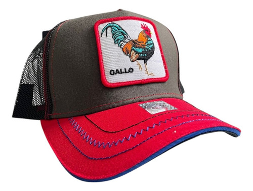 Gorra Parche Animal Bordada Rojo Único