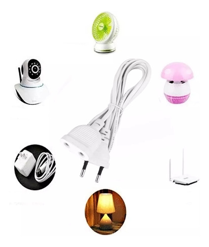 Extensión Electrica 5 Metros 200w Para Cámara,led,adaptador