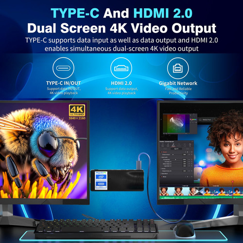 Ouuoee Mini Pc Stick Sin Ventilador, Celeron J4125, 8gb Ram