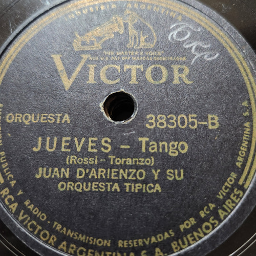 Pasta Juan D Arienzo Orq Tip Enrique Carbel Victor C596