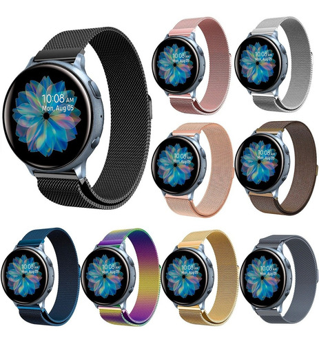 Correa Malla Milanese Para Galaxy Watch Active 2 + Case Lujo