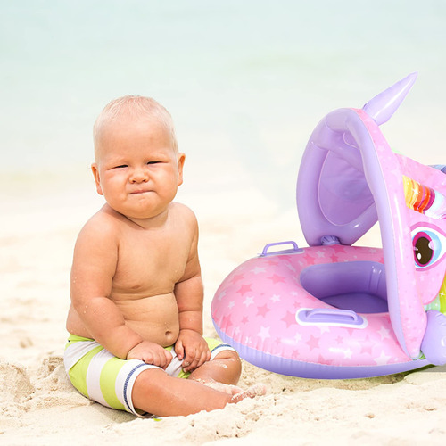 Flotador Inflable Con Toldo Para Bebés De 6 A 36 Meses