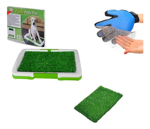 Baño Para Perros Puppy Potty + Grass + Guante Removedor