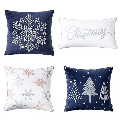 Fundas De Almohada Decorativas Copo De Nieve, 4 Piezas