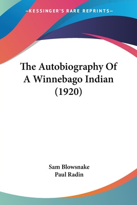 Libro The Autobiography Of A Winnebago Indian (1920) - Bl...