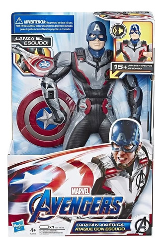 Avengers Figura Capitán América Impacto De Escudo Con Sonido