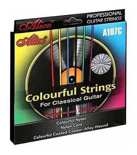 Cuerdas Para Guitarra Acústica De Colores - Nylon