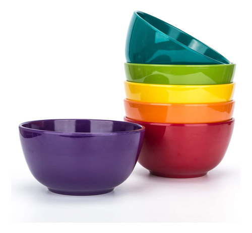 Tazones De Melamina Kx-ware, Melamina, Colores Surtidos, 6 U