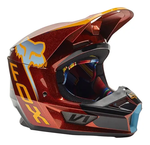 Casco Fox V1 Matte Sistema Mvrs Motocross Rzr Enduro Atv Mtb Trial Downhill Con Diseño Meses sin intereses