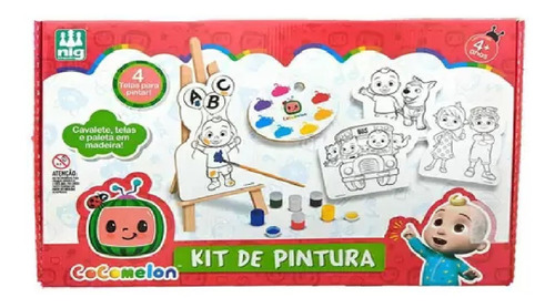 Kit De Pintura Infantil Cocomelon Com Cavalete Nig - 0514