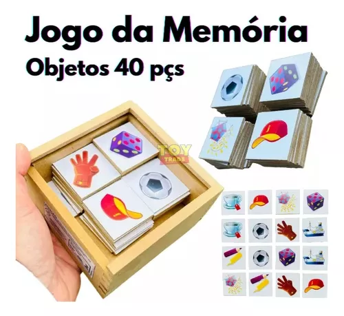 Jogo da Memoria Alfabetizacao com Objetos (40 pecas) - JottPlay - Compre  brinquedos educativos online