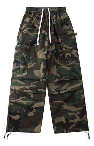 Pantalones Unisex Cargo De Camuflaje De Largo