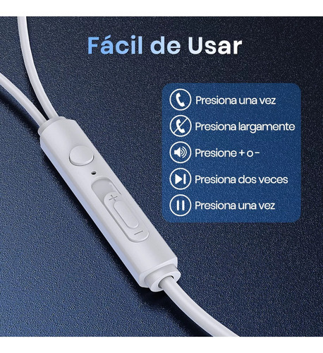 Audífonos In Ear Manos Libres Con Cable Micrófono 3.5mm