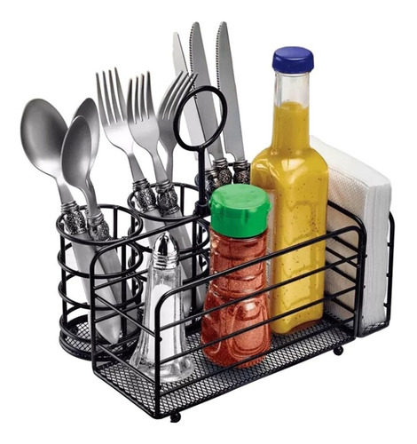 Organizador De Cubiertos Servi Mesa Acero Servilletero
