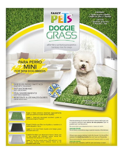 Tapete Entrenador Xch Pasto Sintético 50x40 Cm Doggie Grass