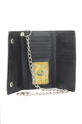 Billetera Triple Para Hombre Montauk Leather Club, Con