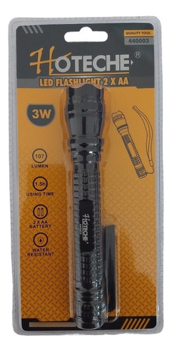Linterna Led 3w Resistente Al Agua Hoteche 440033