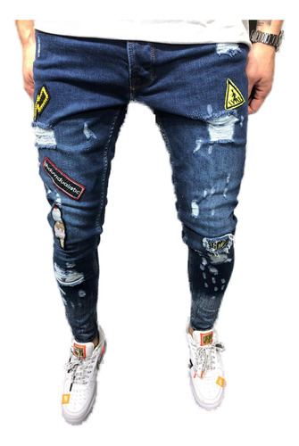 Pantalones Ajustados De Alta Gama De Hip Hop Con Pernera Ras