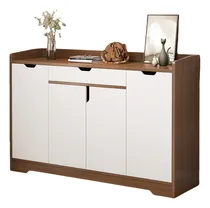 Comprar Zapatera Madera De 4 Niveles, Zapateras Modernas, Zapatera Entrada Casa Con 4 Puertas Y 1 Cajones, Zapatero Recibidor, Entrada, 120 * 30 * 82cm, Marrón Y Blanco