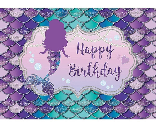 7x5ft Mermaid Backdrop For Girl Birthday Party Under Th...