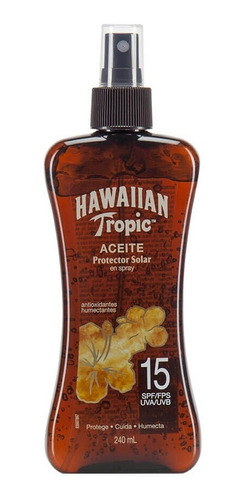 Aceite Bronceador Hawaiian Tropic Tanning Fps15 Spray 240 Ml