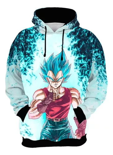 Blusa De Moletom Dragon Ball Vegeta Super Saiyajin Blue Anime