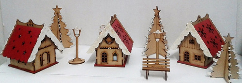 Villa Navideña Mdf Corte Laser