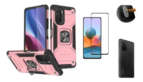 Funda Case Carbono Para Xiaomi Poco F3 + Templado Full 9d