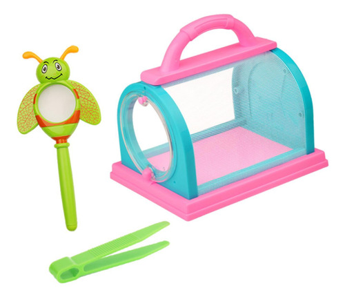 Kit Portátil De Observación De Bichos, Lupa, Azul Y Rosa