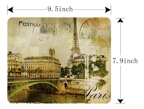 Nicokee Gaming Mouse Pad Art Print Vintage Postcard Paris Ei